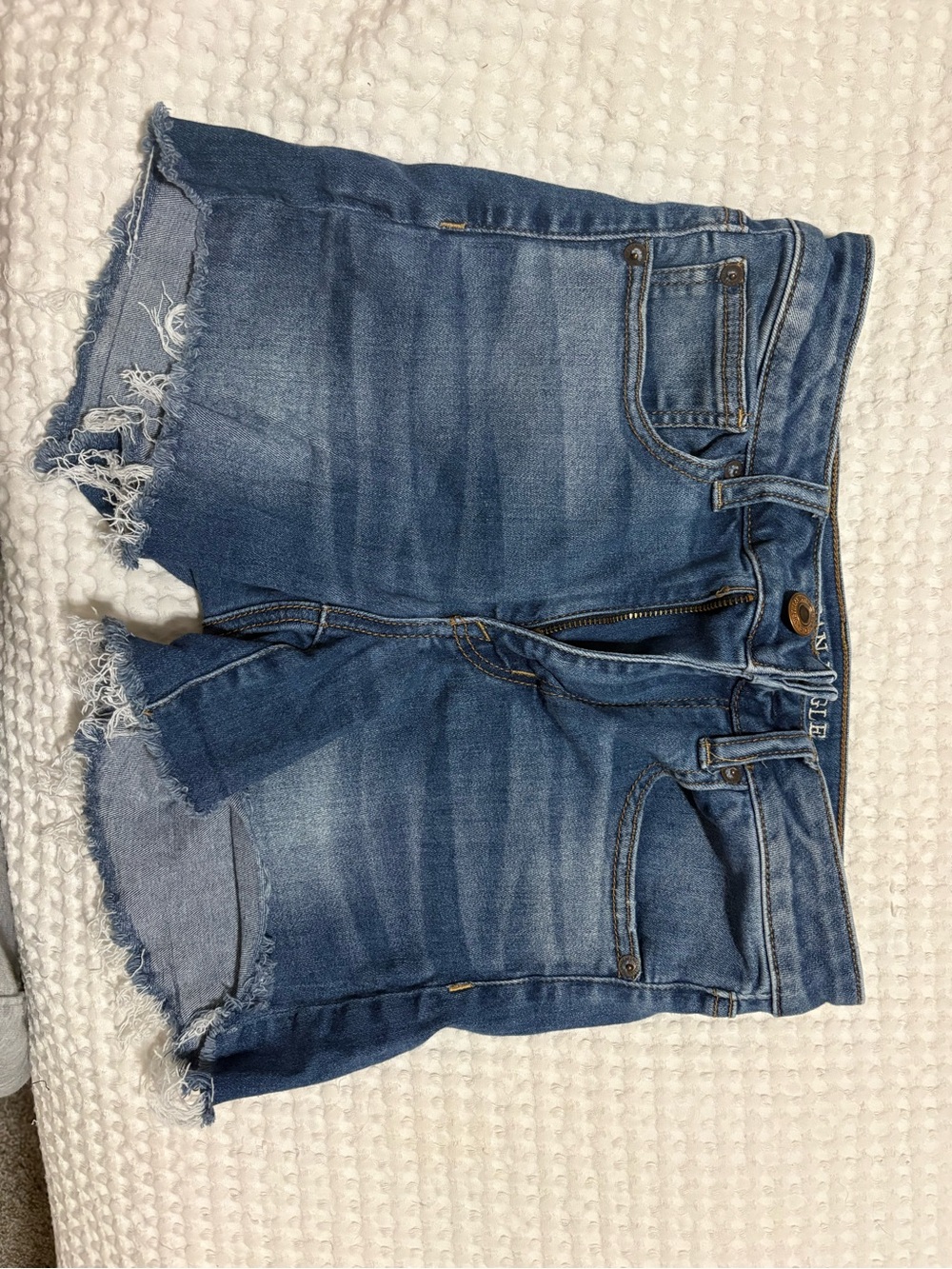 American Eagle Outfitters Medium Blue Distressed Denim Shorts